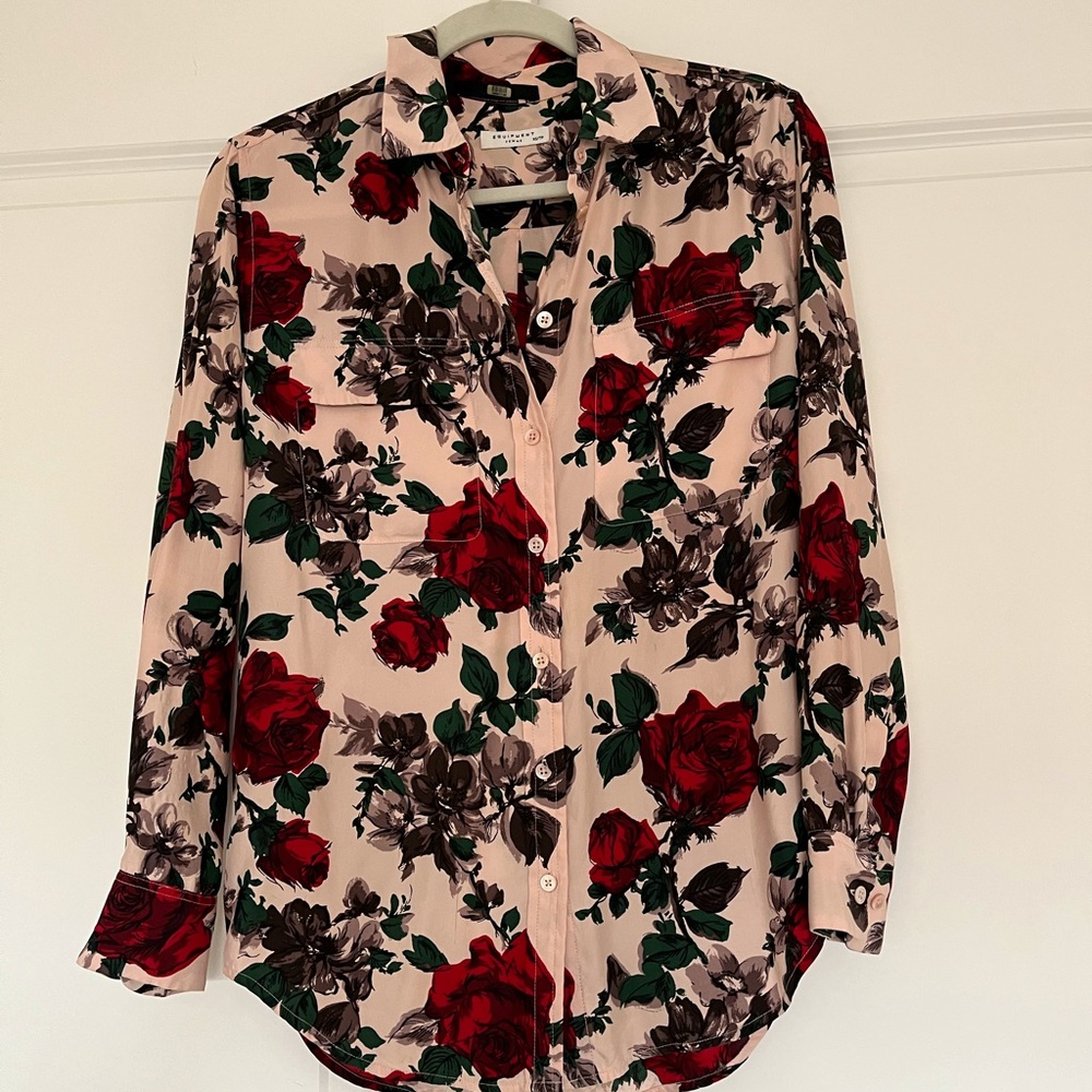 Equipment Silk Floral Blouse, XS